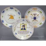 A late 18th century faience plate commemorating the French Revolution, painted with portrait of