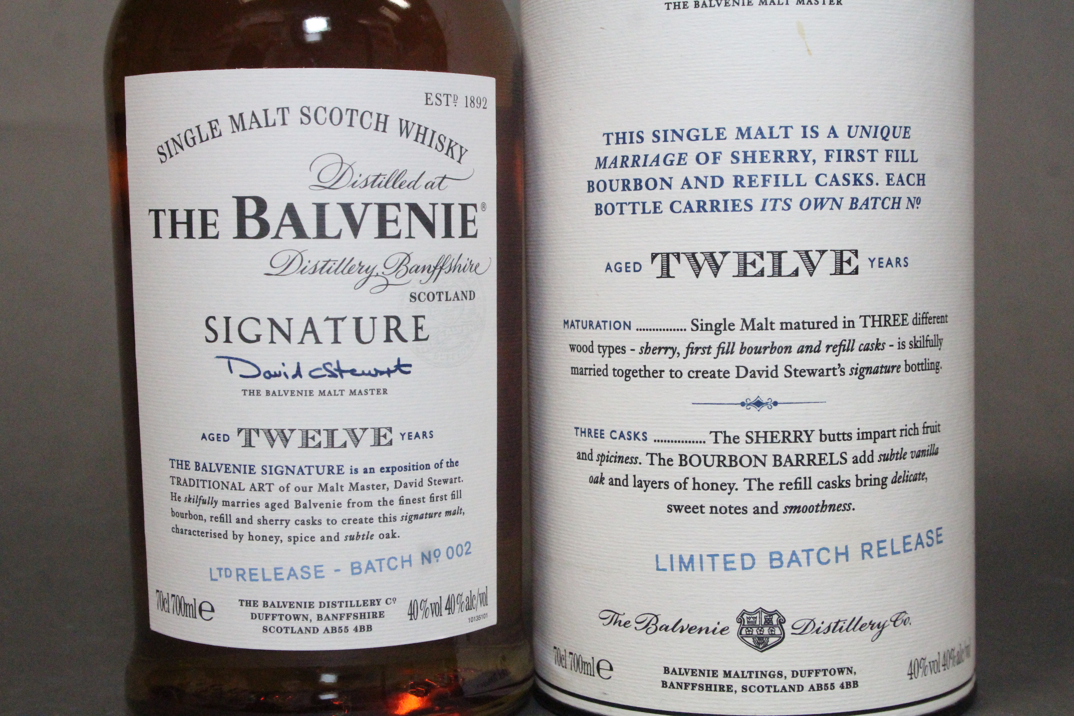 One bottle of “The Balvenie ‘Signature’ 12 Year Old Single Malt Scotch Whisky, Limited Batch Release - Image 2 of 2