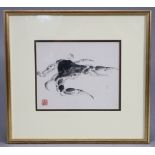 TANSAI (Fl. first half 20th century). A study of a crab in the Shigo/Nanga style. Ink on paper,