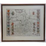 JOAN BLAEU (1596-1673). A hand-coloured map of Cambridgeshire “Cantabrigiensis Comitatus,