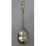 A CHARLES I PROVINCIAL SILVER APOSTLE SPOON, Exeter circa 1630-36, the terminal possibly St. James