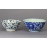 A “Diana Cargo” Chinese blue & white provincial porcelain deep bowl with floral decoration, 7” diam.