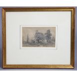 JAMES JACKSON CURNOCK (Bristol 1839-1891). Two pencil drawings, titled “Henbury” & “The Cottage