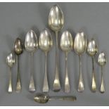 A George III silver Old English basting spoon, 11¾” long, London 1790 b y G. Smith & W. Fearn; two