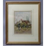 WILL ANDERSON (exhib. 1879-1895). Figures beside a country cottage signed lower left; watercolour: