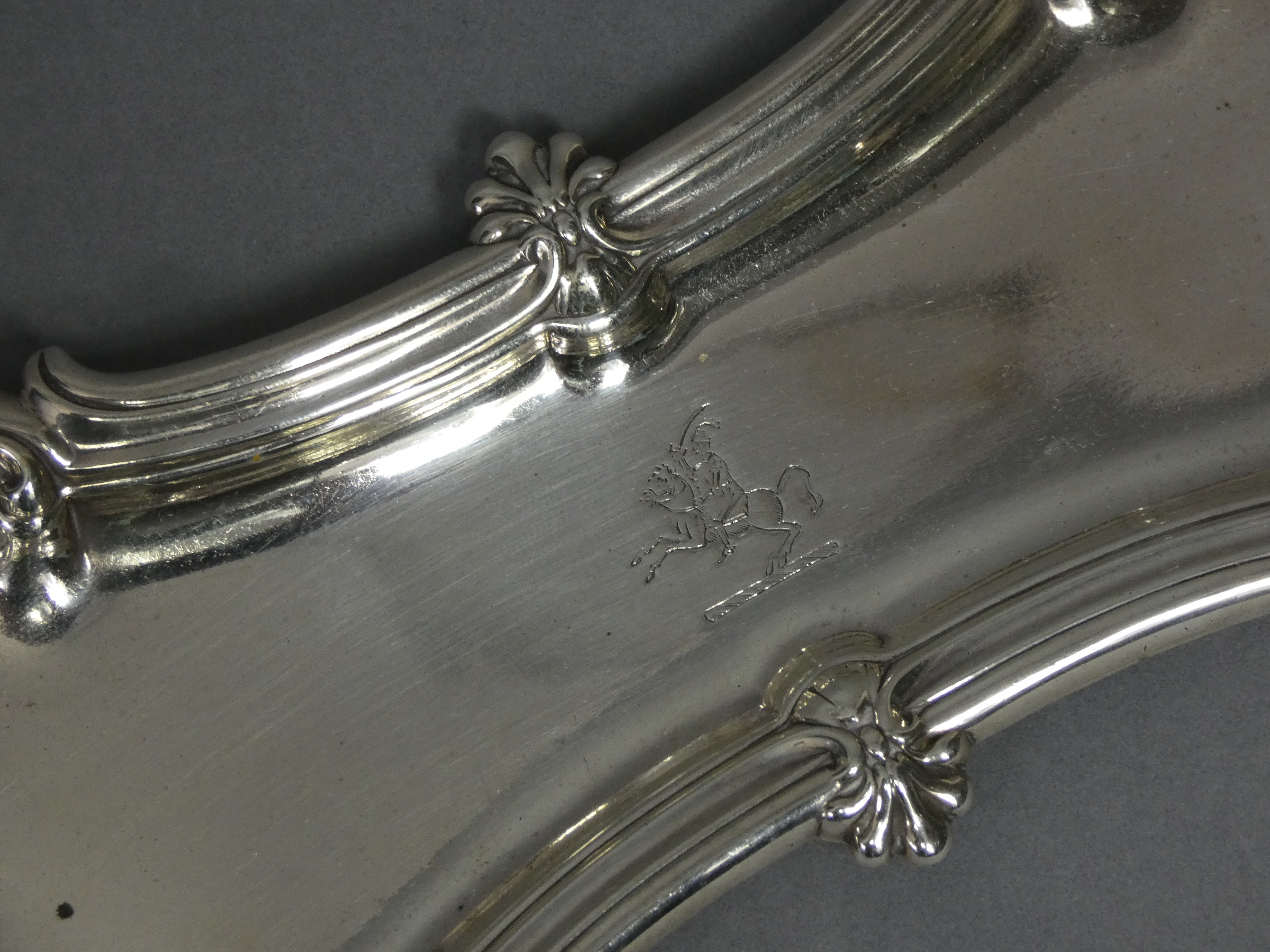 A William IV silver pen or snuffers tray of waisted oblong shape with raised scroll border, 9¾” - Image 2 of 4