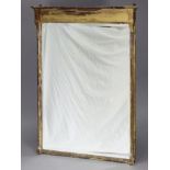 A 19th century gilt-frame pier glass with fluted pilasters, inset later bevelled mirror plate, 34”