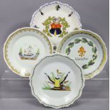 Two late 18th century faience French Revolutionary plates with shaped rims, 9½” & 9¼” diam. (one
