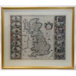 JAN JANSSON (1588-1664). A hand-coloured engraved map of the British Isle “Britannia prout divisa