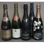 Five various bottles of vintage Champagne, all 75cl.