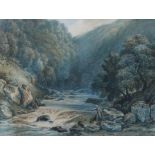 SAMUEL JACKSON (Bristol, 1794-1869). “On The Dart, Devon”; watercolour: 8?” x 11?”; framed &