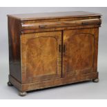 A late 19th/early 20th century mahogany sideboard (converted from a chiffonier), with plain