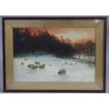 After JOSEPH FARQUHARSON (1846-1935). “When The West With Evening Glows”. Coloured engraving; 18”