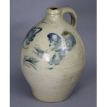 A late 19th/early 20th century salt-glazed stoneware flagon, inscribed “A.K. MOREHOUSE, NO. 83,