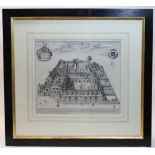 DAVID LOGGAN (1634-1692). “Collegium Sive Aula S. Trinitatis”, a bird’s-eye view of Trinity Hall,