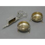 A pair of George III silver candle snuffers with wire-work handles, Sheffield 1806, by Alexander