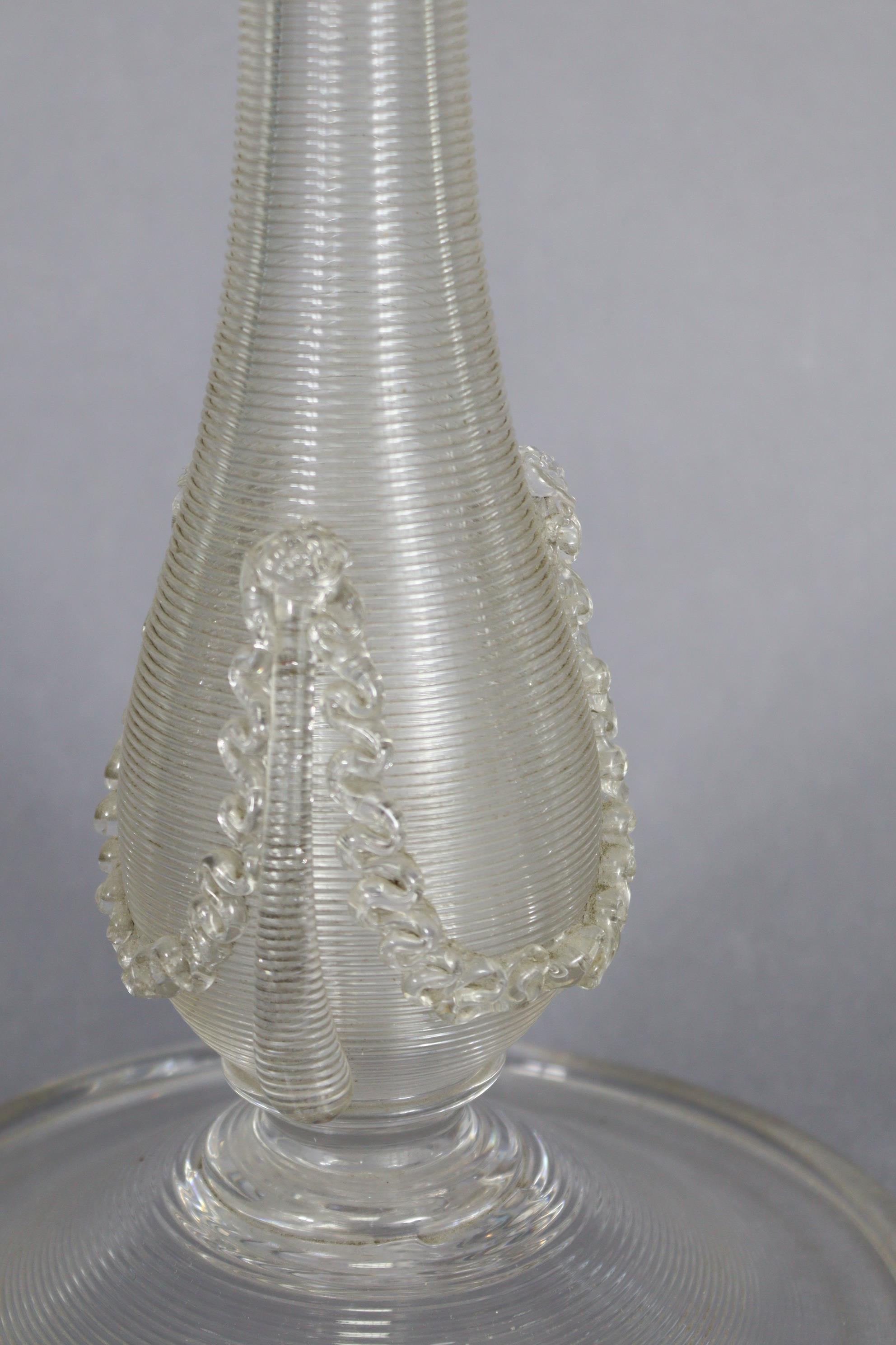 A Victorian large oil lamp with cut-glass reservoir, on ribbed baluster column & circular base - Image 5 of 8