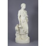 A 19th century Parian ware figure of Ruth, similar to the model by Copeland, standing with her