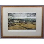 FRANCES St. CLAIR MILLER (b. 1947). “Wensleydale”. Artist’s proof coloured etching; signed,