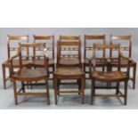 A set of eight 19th century East Anglian Mendlesham-type ash dining chairs, including a pair of