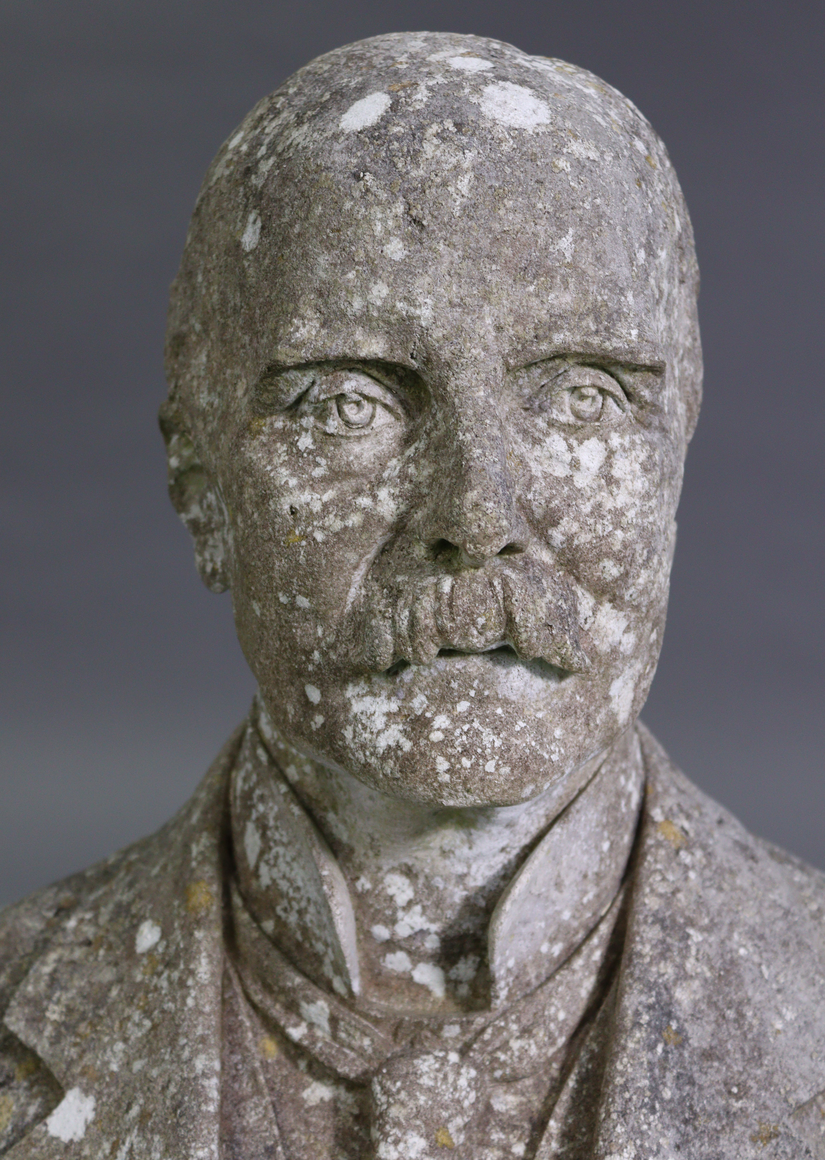 A large sculptured stone bust of “LIEUT. COL. JOHN FREDERICK CURTIS HAYWARD, 1842-1923”; 27” high - Image 3 of 6