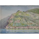 CARL (KARL) FELKEL (1896-1980) An Italian lake scene, signed “C. Felkel” lower right, watercolour: