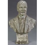 A large sculptured stone bust of “LIEUT. COL. JOHN FREDERICK CURTIS HAYWARD, 1842-1923”; 27” high