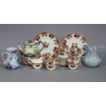 A late Victorian china floral decorated forty-piece tea service (settings for twelve), part w.a.