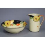 A Myott & Sons “Sunflower” toilet jug & bowl (No. 8045).