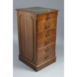 A reproduction mahogany three-drawer tall filing cabinet, 21¾” wide x 42” high x 23½” deep.