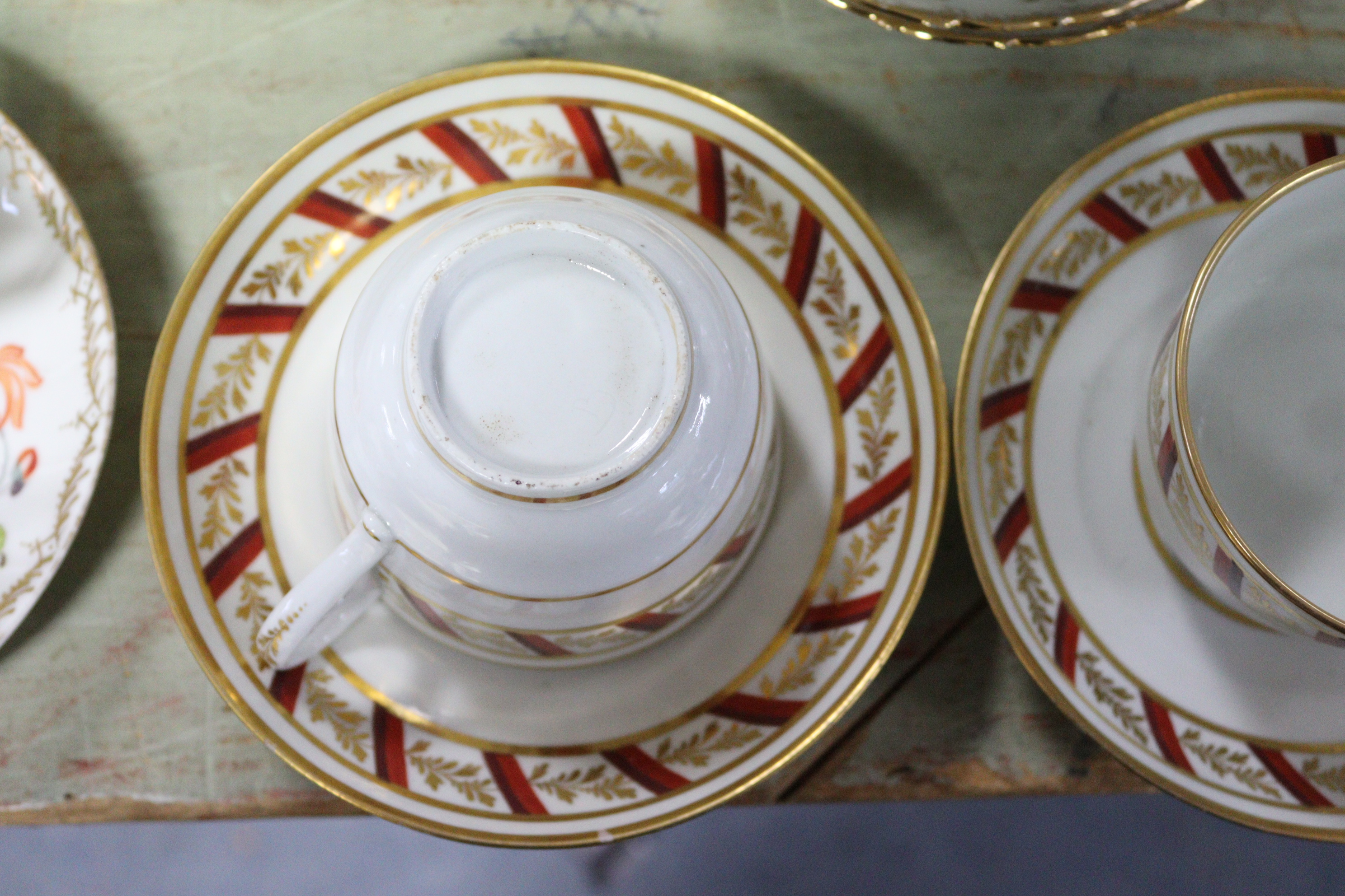 A Victorian floral decorated seven-piece part tea service; a Wedgwood bone china “Gold Chelsea” - Image 2 of 7