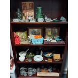 A set of kitchen scales; nineteen various Ladybird books; various decorative ornaments, etc.