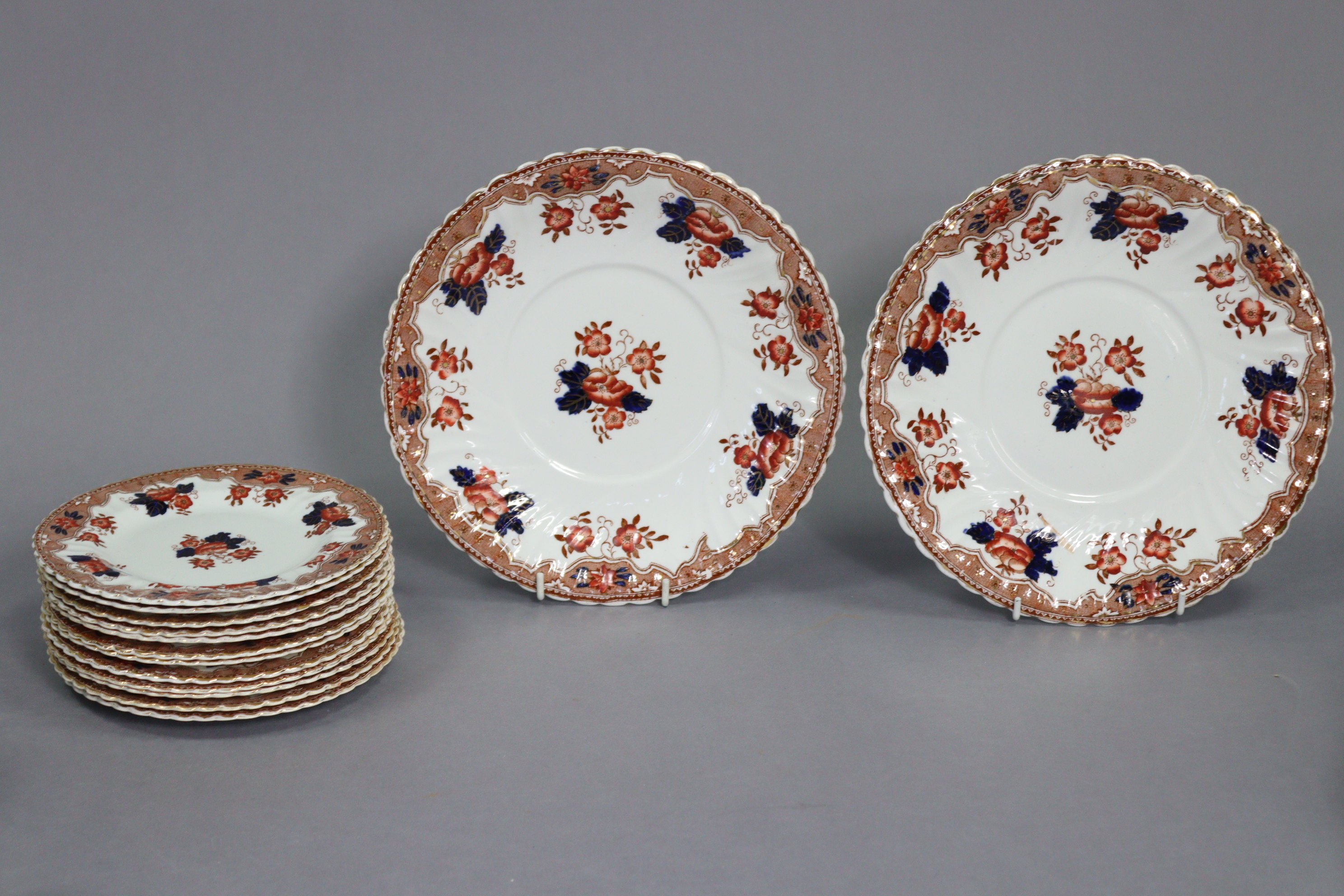 A late Victorian china floral decorated forty-piece tea service (settings for twelve), part w.a. - Image 5 of 6