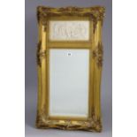 A similar smaller reproduction gilt frame pier glass inset white composition oval plaque, 36” x