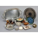 Various items of platedware, treenware, etc