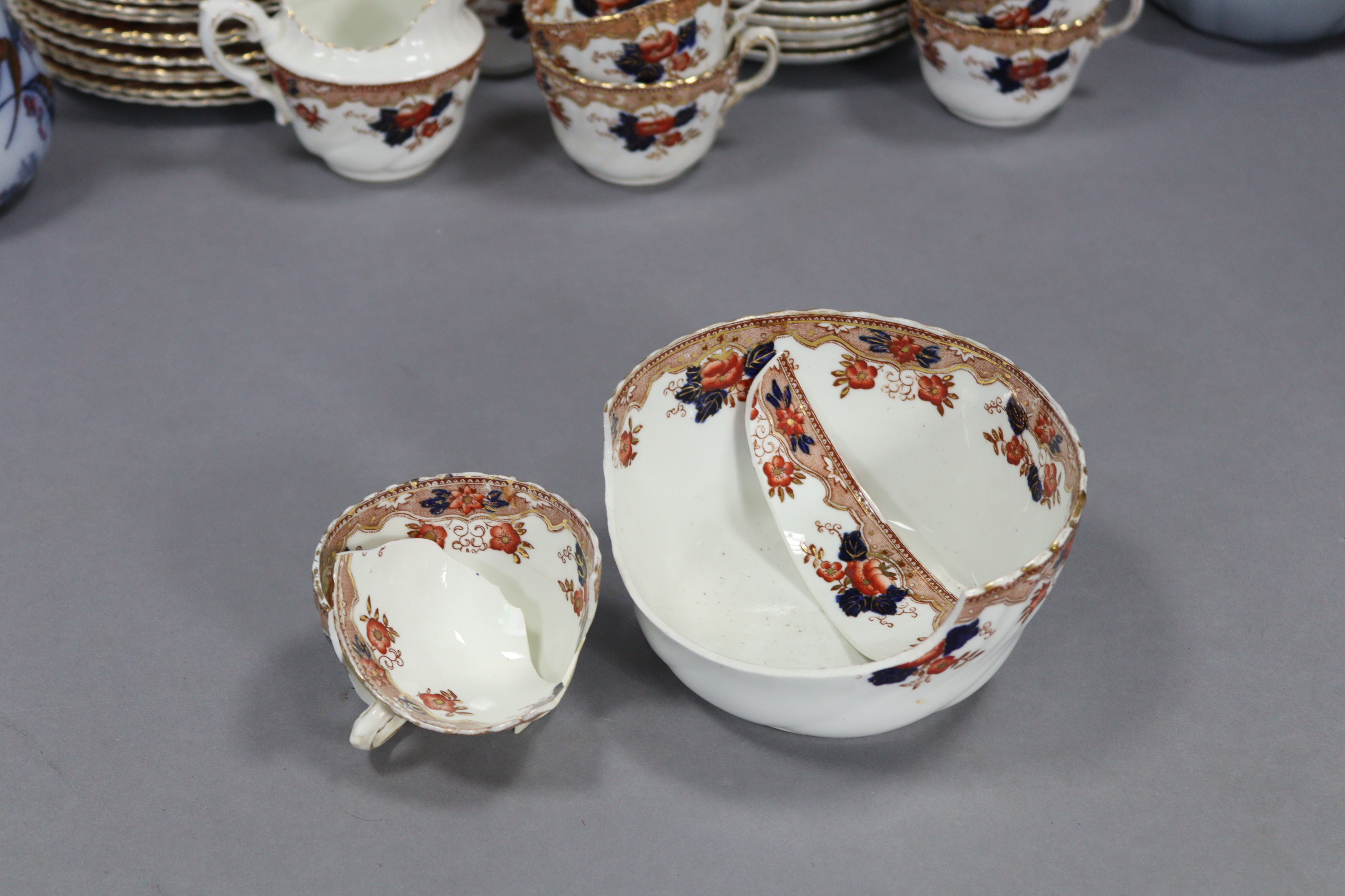 A late Victorian china floral decorated forty-piece tea service (settings for twelve), part w.a. - Image 6 of 6
