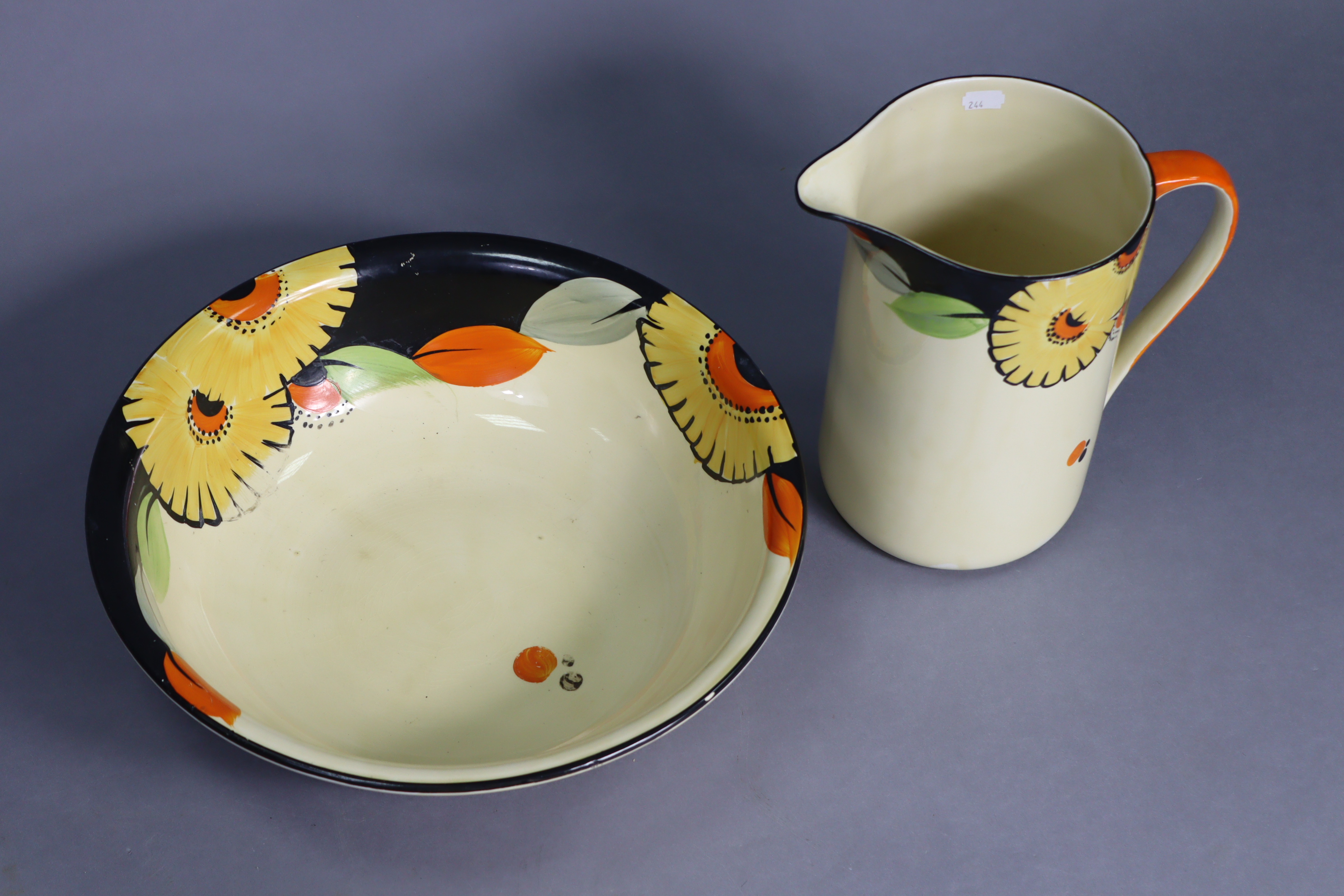 A Myott & Sons “Sunflower” toilet jug & bowl (No. 8045). - Image 2 of 4