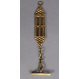 A 9ct. gold gate-link fob chain, 12.2gm.