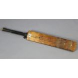 A Gun & Moore of Birmingham Treble Spring short-handled cricket bat “The Autograph”, 33¾” long.