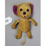 A 1940’s Merrythought Hanna Barbera “Jerry” velvet covered soft toy, 6¼” tall.