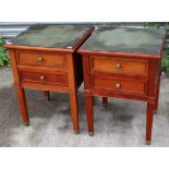 A pair of Laura Ashley (?) bedside cabinets each fitted two long drawers, 19” wide x 25½” high x 17¾