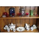 A late Victorian floral decorated thirteen piece part tea service; together with various items of