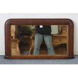A late 19th/early 20th century cottage overmantel mirror in walnut frame, 34½” x 18¾”; & a pine