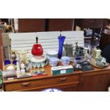 Various items of decorative china, pottery, glassware, etc.