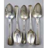 Three 18th century silver bottom-marked Hanoverian pattern table spoons – Edinburgh 1739 by I. K. (