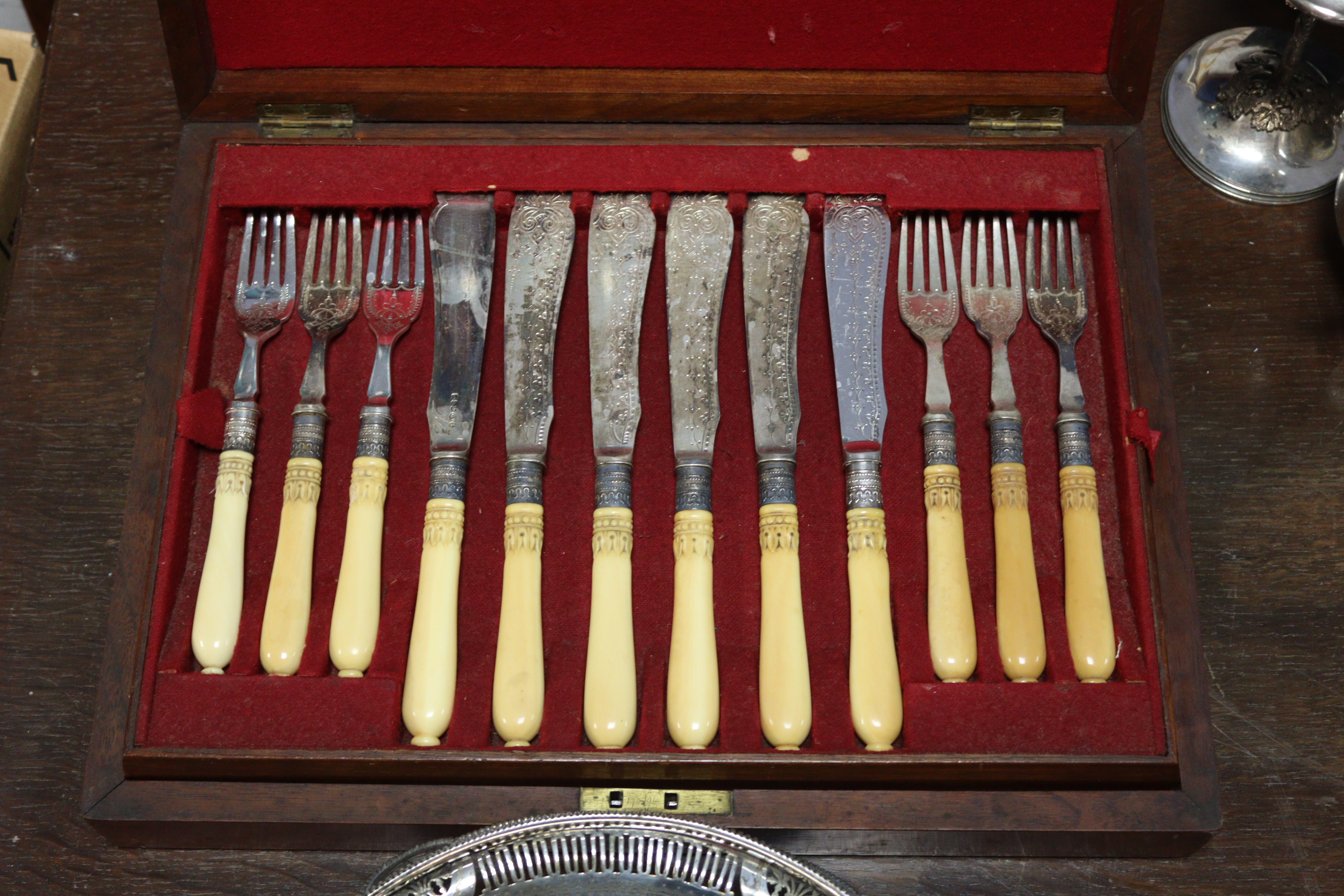 A large quantity of silver-plated items including three part-fitted canteens, various other cutlery, - Image 6 of 7