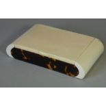 An Art Deco ivory & tortoiseshell veneered cigarette box of rectangular form with rounded sides, 6¼”