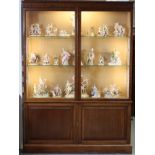 AN EARLY 20TH CENTURY LARGE MAHOGANY DISPLAY CABINET, fitted three adjustable glass shelves enclosed