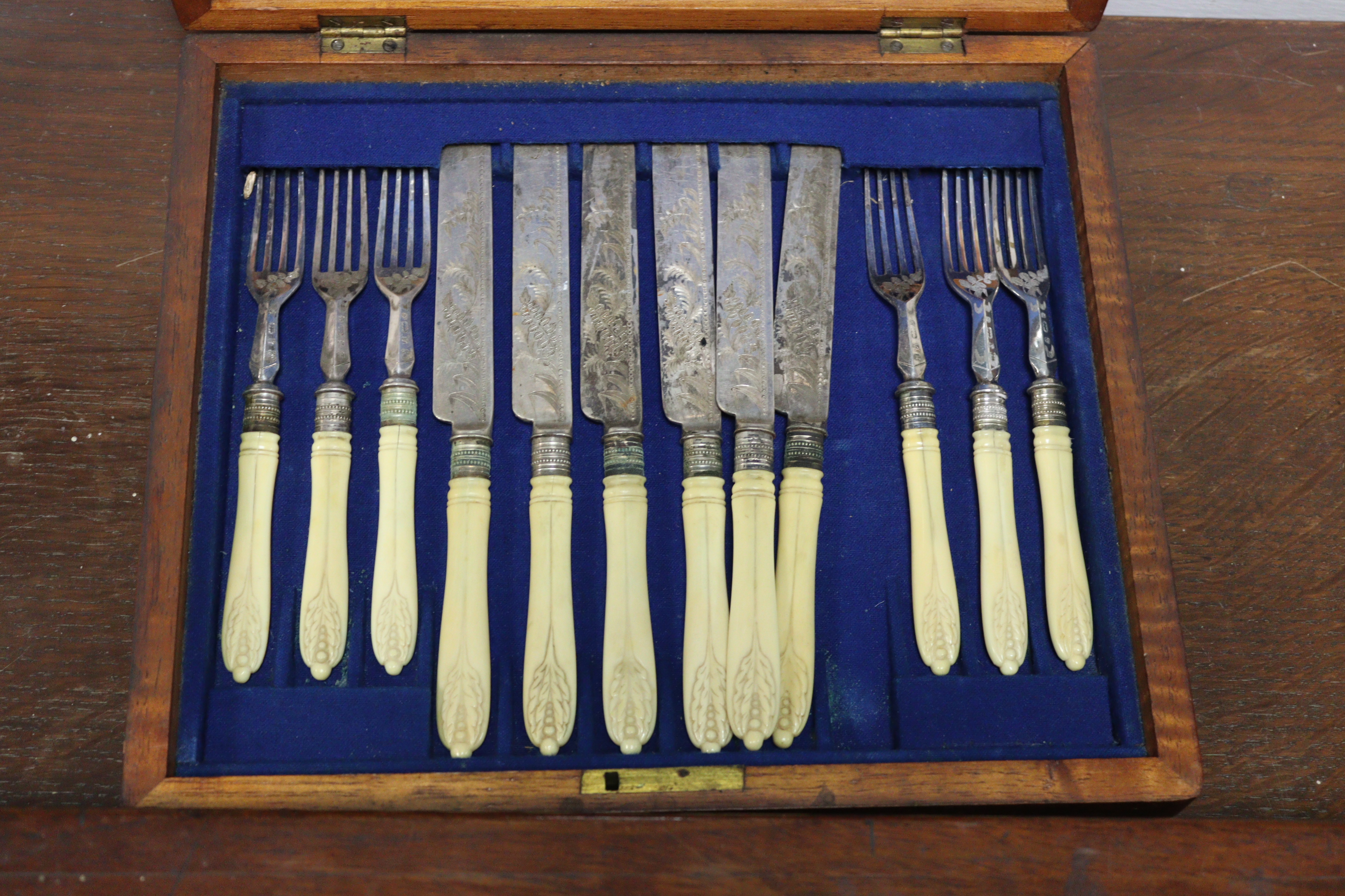 A large quantity of silver-plated items including three part-fitted canteens, various other cutlery, - Image 4 of 7