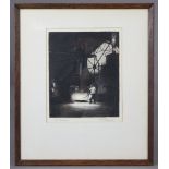 S. R. C. WALMSLEY (20th century). A black & white etching titled: “The Shingler”; signed in pencil